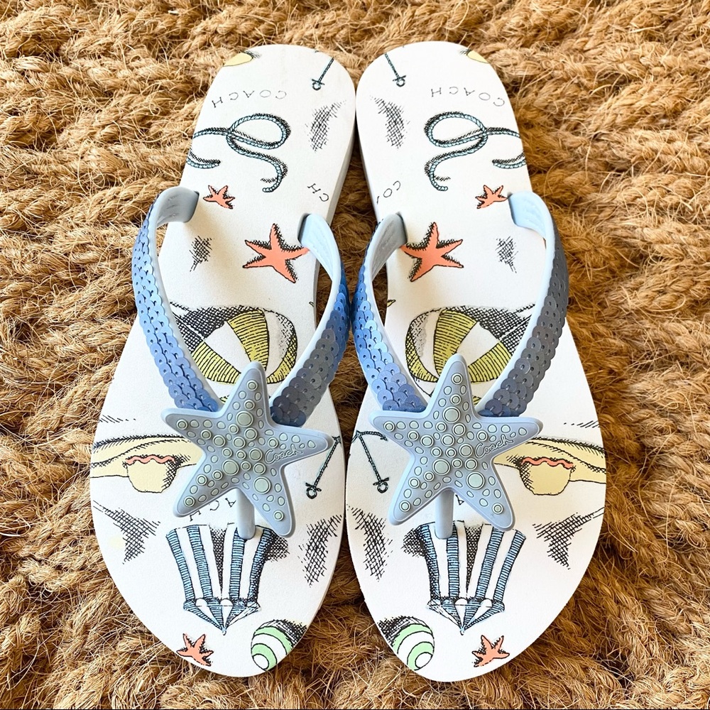 Coach Beach Flip Flops Flippers US 6